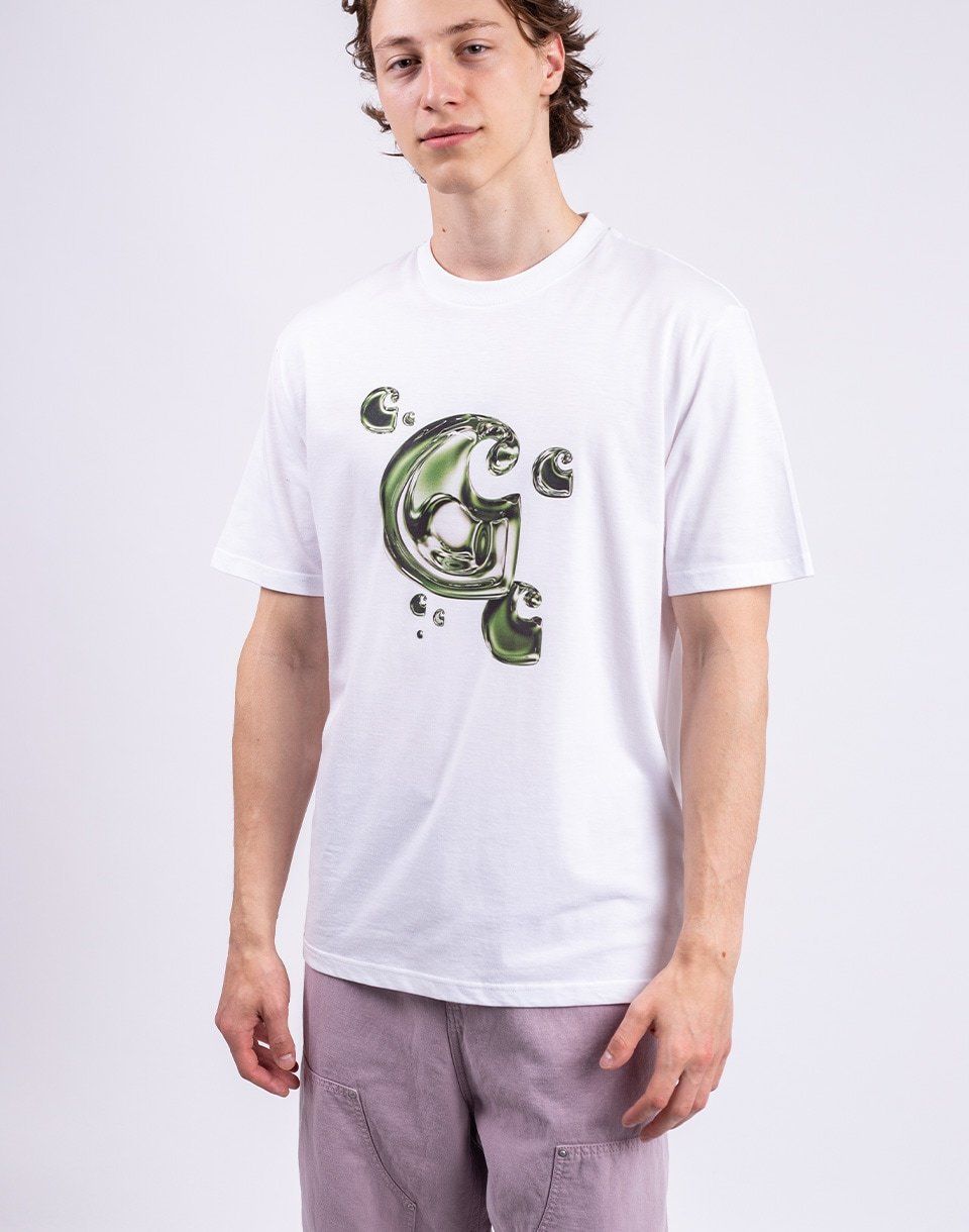 Carhartt WIP S/S Solar Chrome C-Logo T-Shirt White