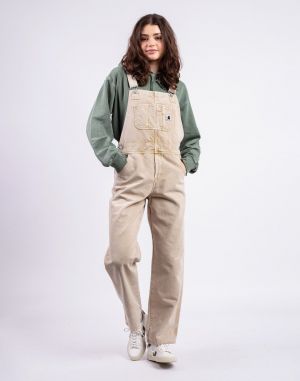 Carhartt WIP W' Bib Overall Straight Dusty H Brown chalk wash