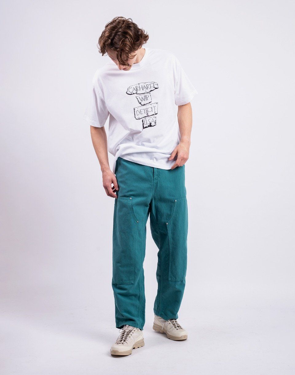 Carhartt WIP Walter Double knee pant Saguro garment dyed