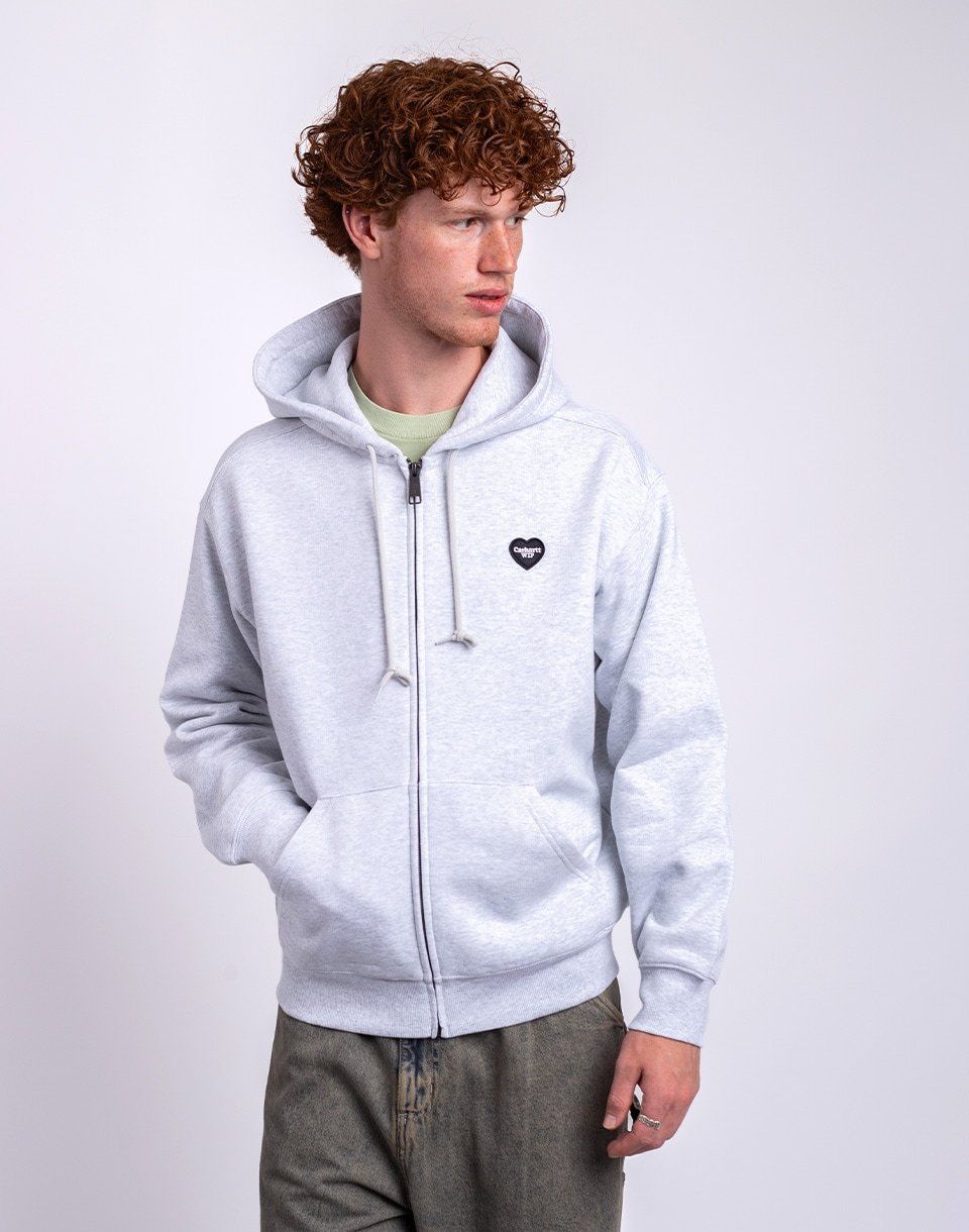 Carhartt WIP Hooded Heart II Hartt Sweat Jacket Ash Heather