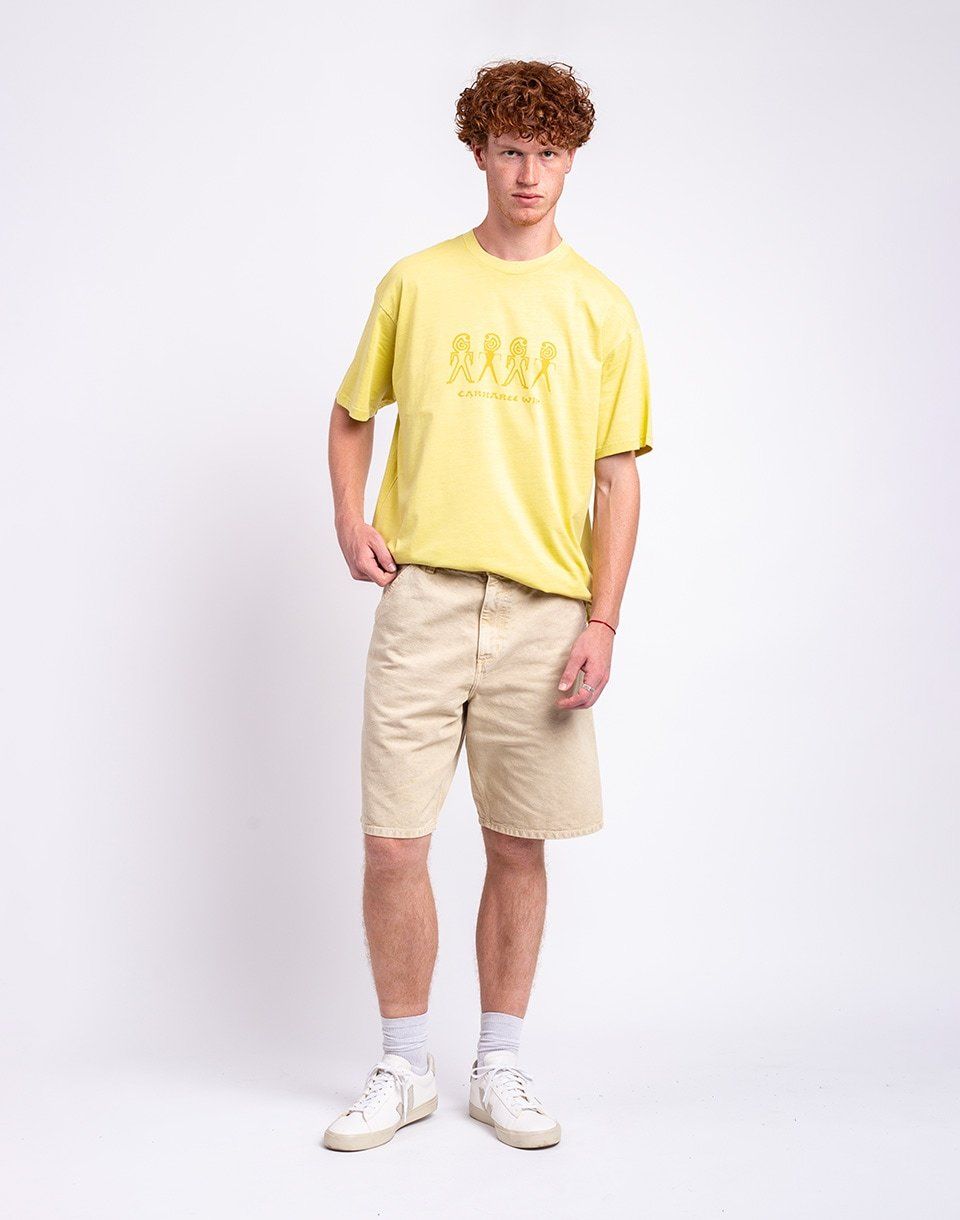 Carhartt WIP Single Knee Short Dusty H Brown chalk wash