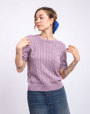 Carhartt WIP W' Carter Knit T-Shirt Pink Fog garment dyed