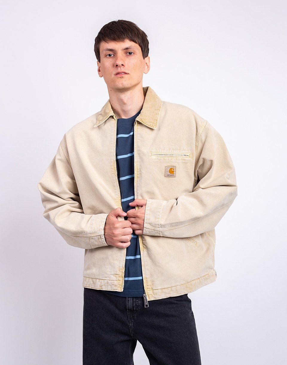 Carhartt WIP OG Detroit Jacket Dusty H Brown/ Dusty H Brown chalk wash