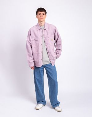 Carhartt WIP Walter Chore Coat Pink Fog garment dyed