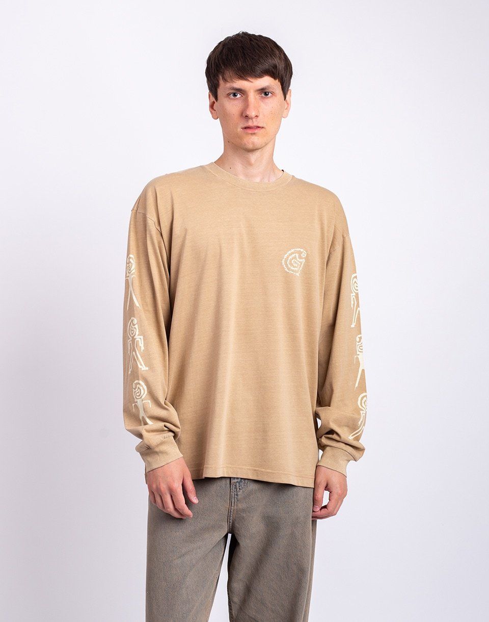 Carhartt WIP L/S Terrestrial T-Shirt Dusty H Brown/Natural pigment dyed