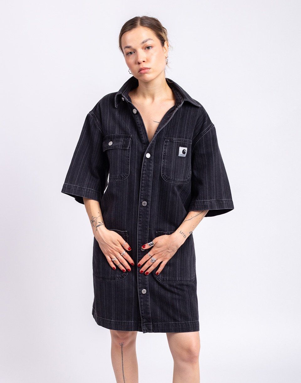 Carhartt WIP W' Rylan Dress Rylan stripe, black stone washed