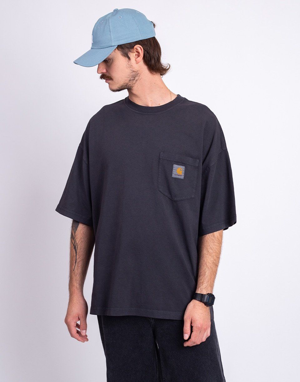 Carhartt WIP S/S Hudson Pocket T-Shirt Black chalk wash
