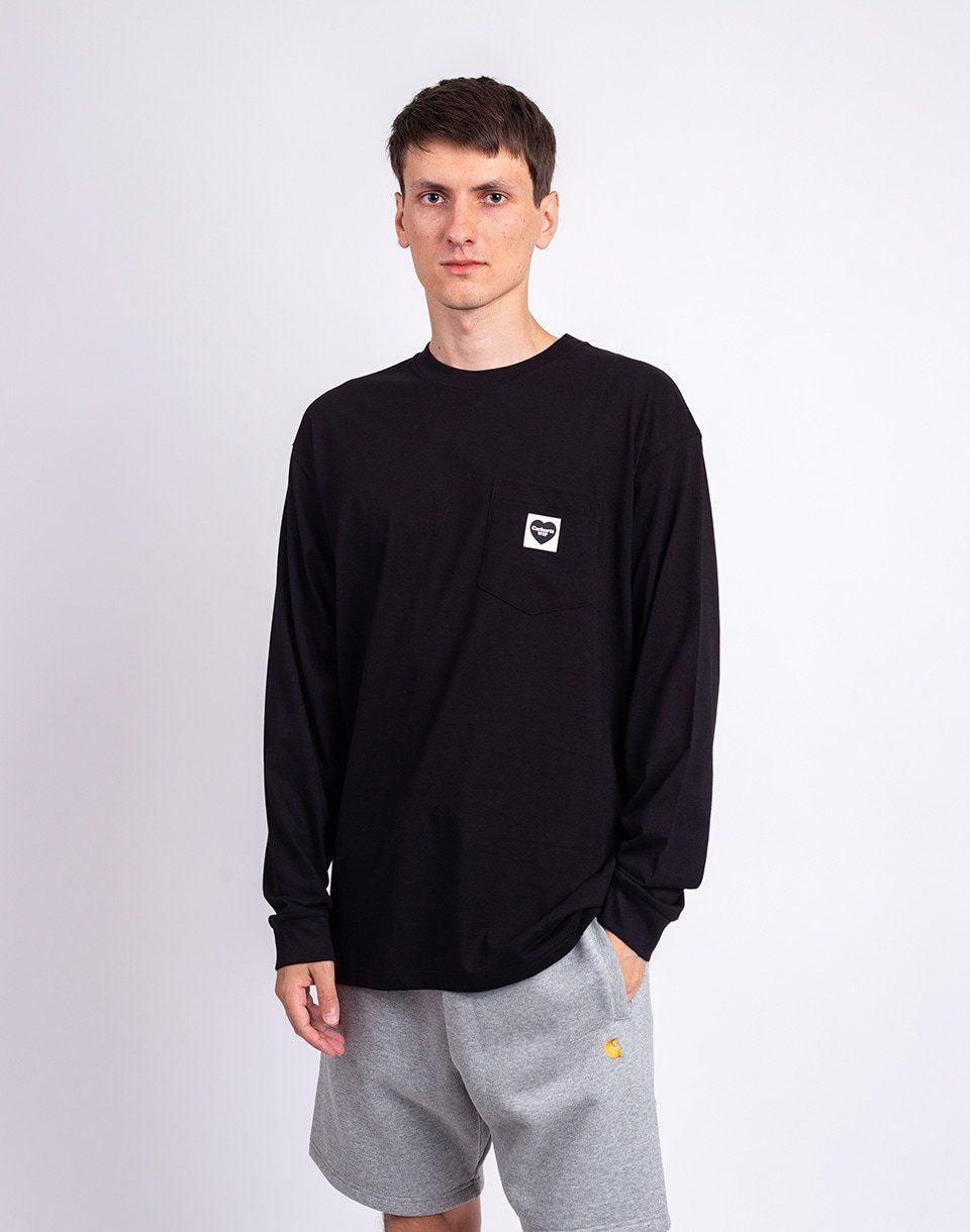 Carhartt WIP L/S Pocket Heart T-Shirt Black/Black