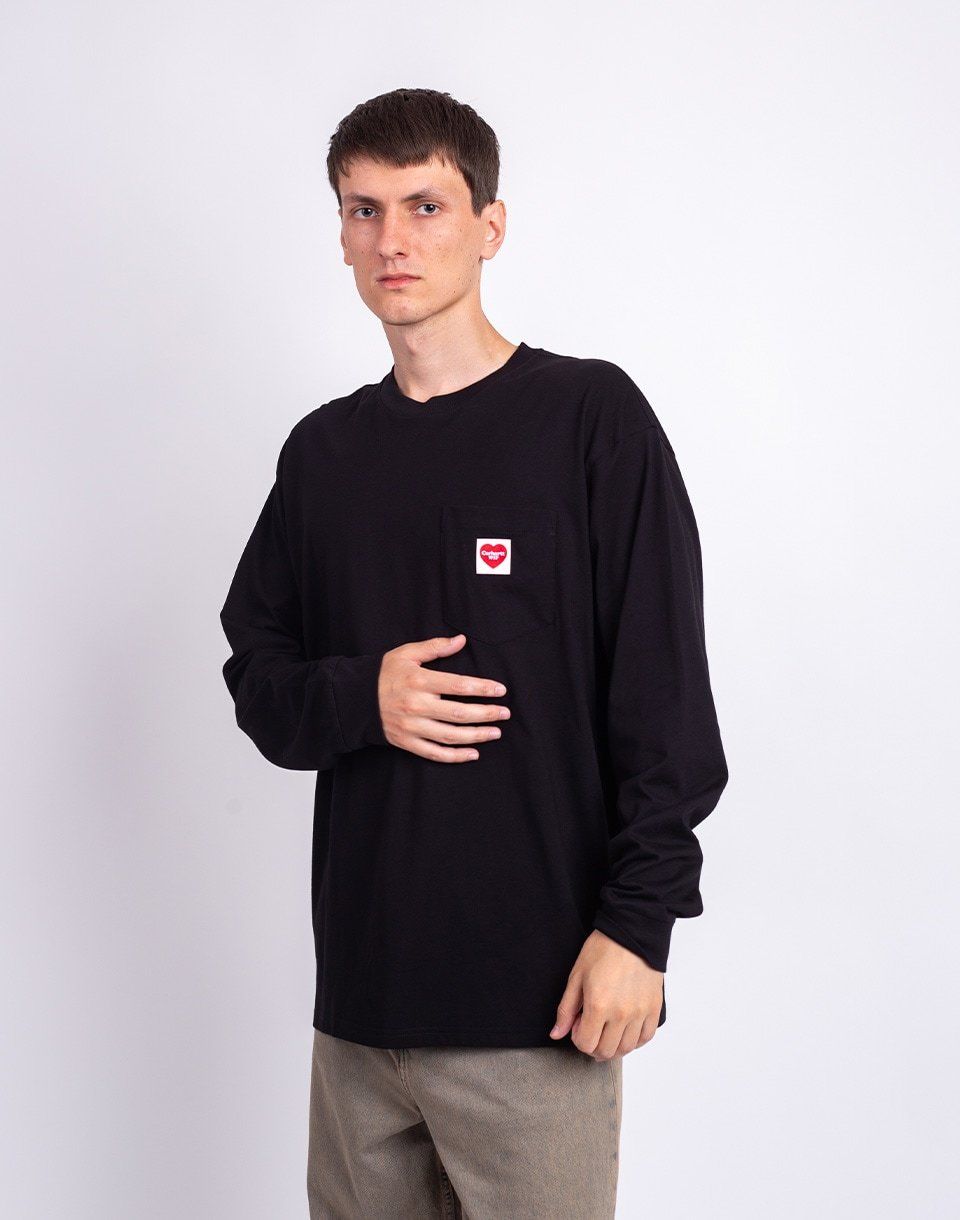 Carhartt WIP L/S Pocket Heart T-Shirt Black/Red