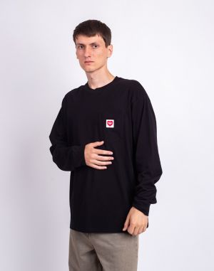 Carhartt WIP L/S Pocket Heart T-Shirt Black/Red
