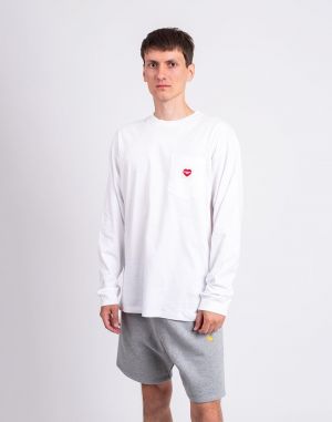 Carhartt WIP L/S Pocket Heart T-Shirt White/Red