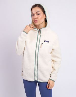 Patagonia W's Retro Pile Hoody Natural w/Ellwood Green