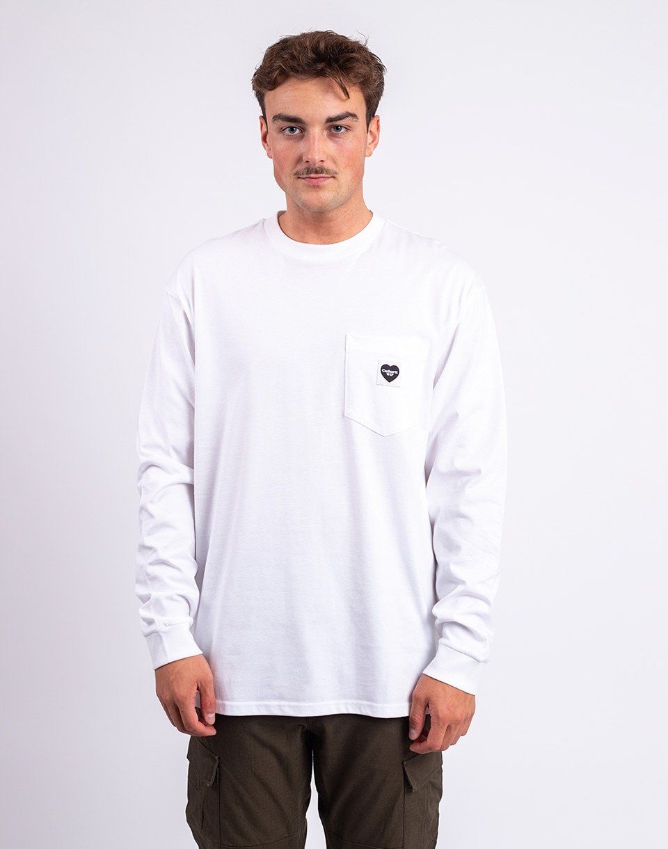 Carhartt WIP L/S Pocket Heart T-Shirt White/Black