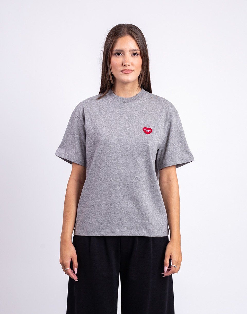 Carhartt WIP W' S/S Heart Patch T-Shirt Grey Heather/Red