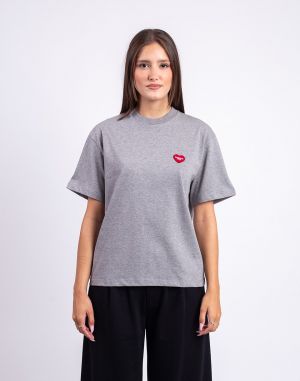 Carhartt WIP W' S/S Heart Patch T-Shirt Grey Heather/Red