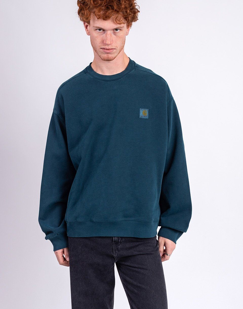 Carhartt WIP Vista Sweat Deep Lagoon garment dyed
