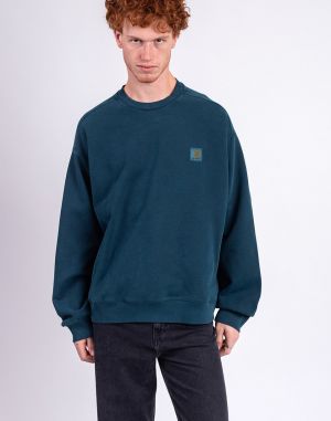 Carhartt WIP Vista Sweat Deep Lagoon garment dyed
