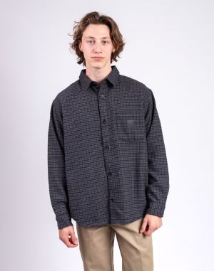 Carhartt WIP L/S Lowis Shirt Lowis Houndstooth, Grey Heather