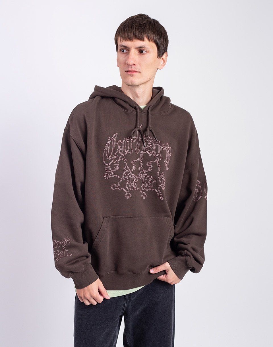 Carhartt WIP Hooded Hackwork Sweat Vitola/Glassy Pink