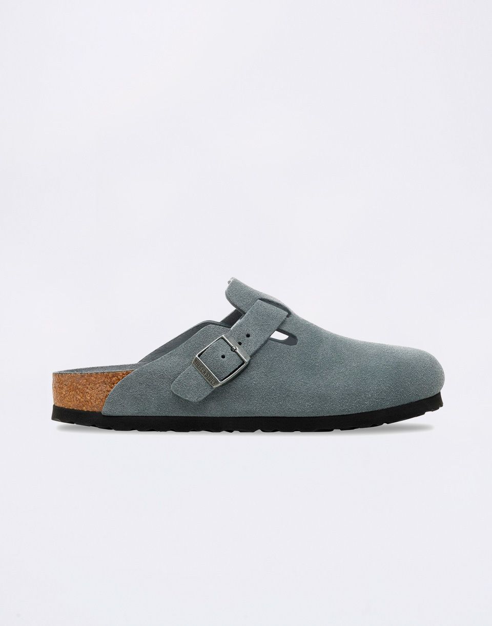 Birkenstock Boston Suede Leather Basalt Gray Tonal FB