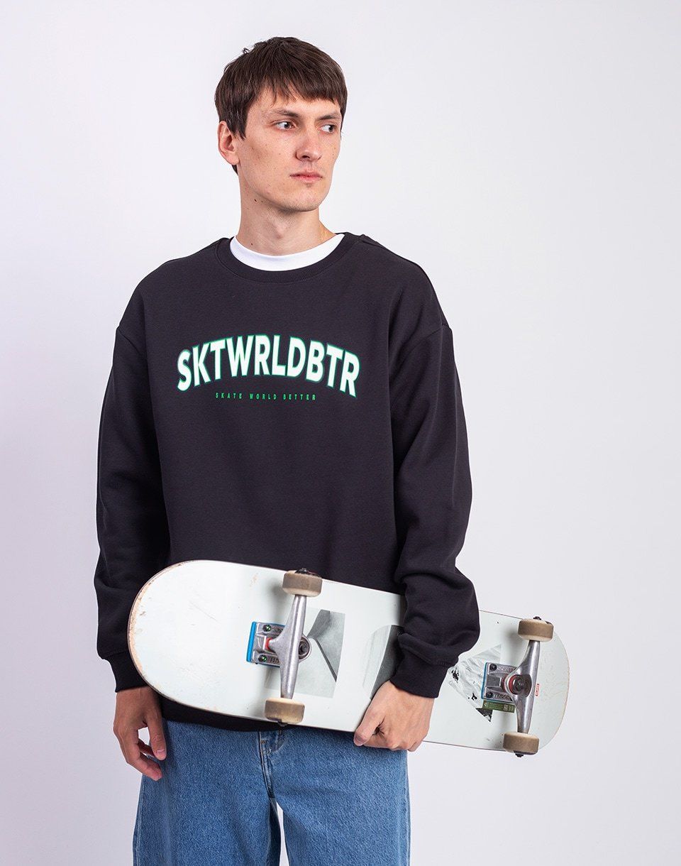 Skate World Better Team Crewneck Sweatshirt černá