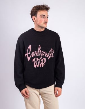 Carhartt WIP Chedda Sweater Black/Glassy Pink