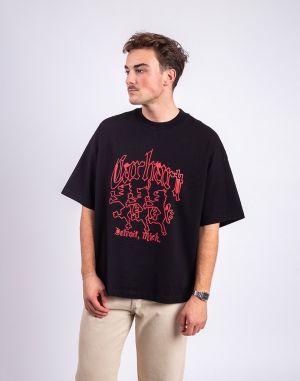 Carhartt WIP S/S Hackwork T-Shirt Black heavy stone wash