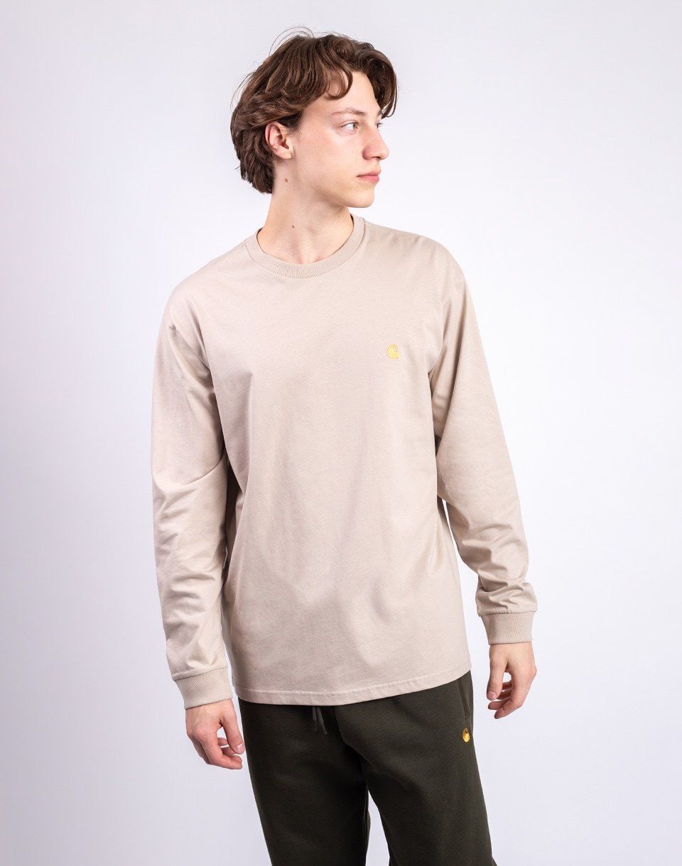 Carhartt WIP L/S Chase T-Shirt Fleur De Sel/Gold