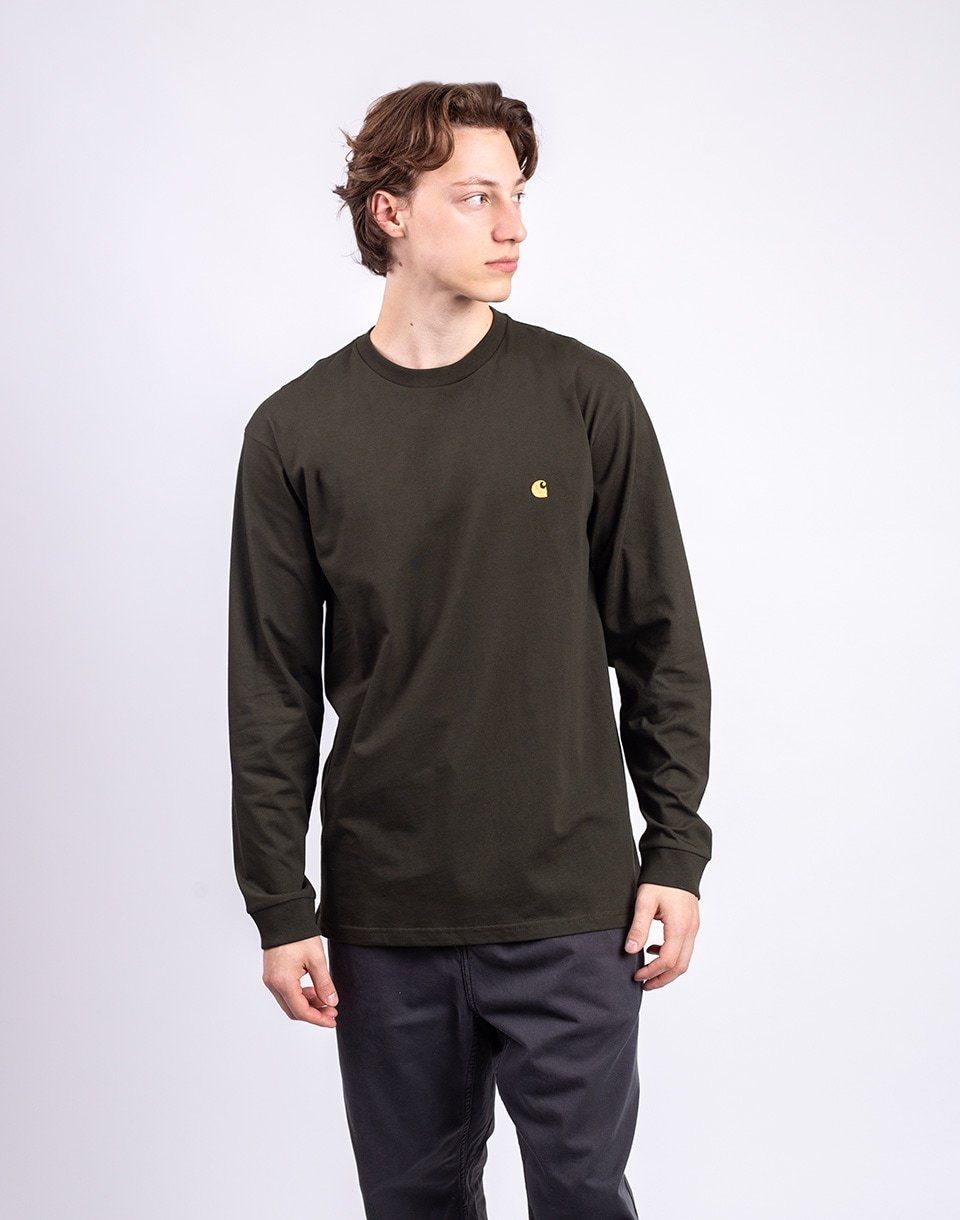 Carhartt WIP L/S Chase T-Shirt Olive/Gold