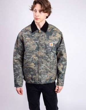 Carhartt WIP OG Detroit Jacket Camo Combi, Green/Black stone washed