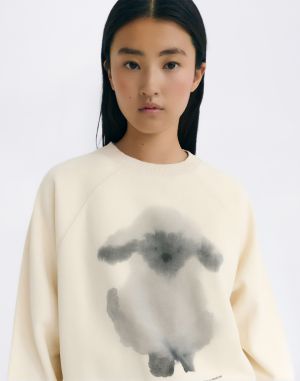 Thinking MU Cloud Sheep Bonnie Sweatshirt WHITE