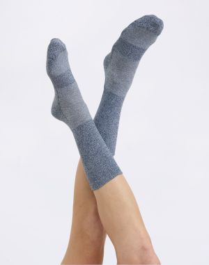 Organic Basics Core Tennis Crew Socks 3-pack Midnight Blue / White