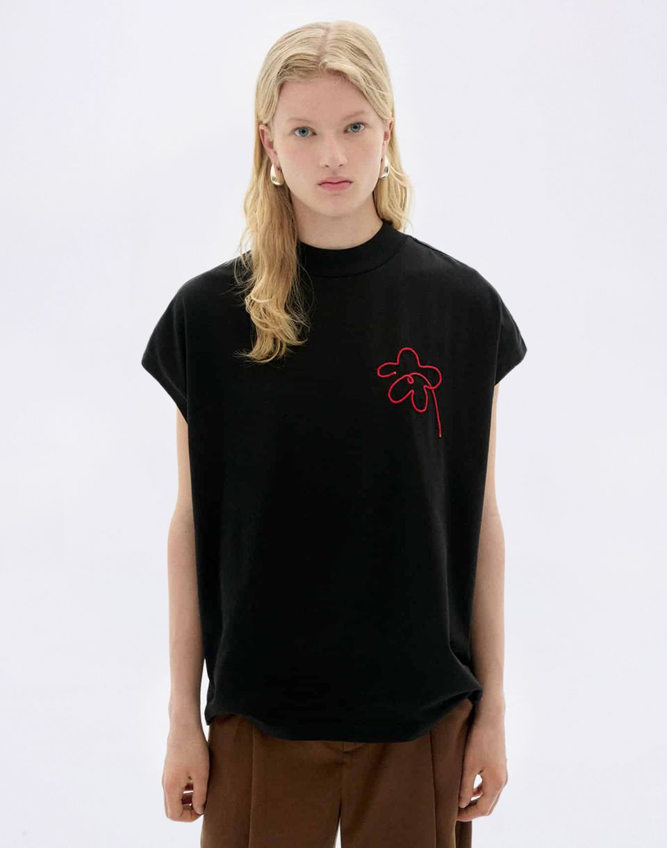 Thinking MU Flower Cord Black Volta Tee BLACK