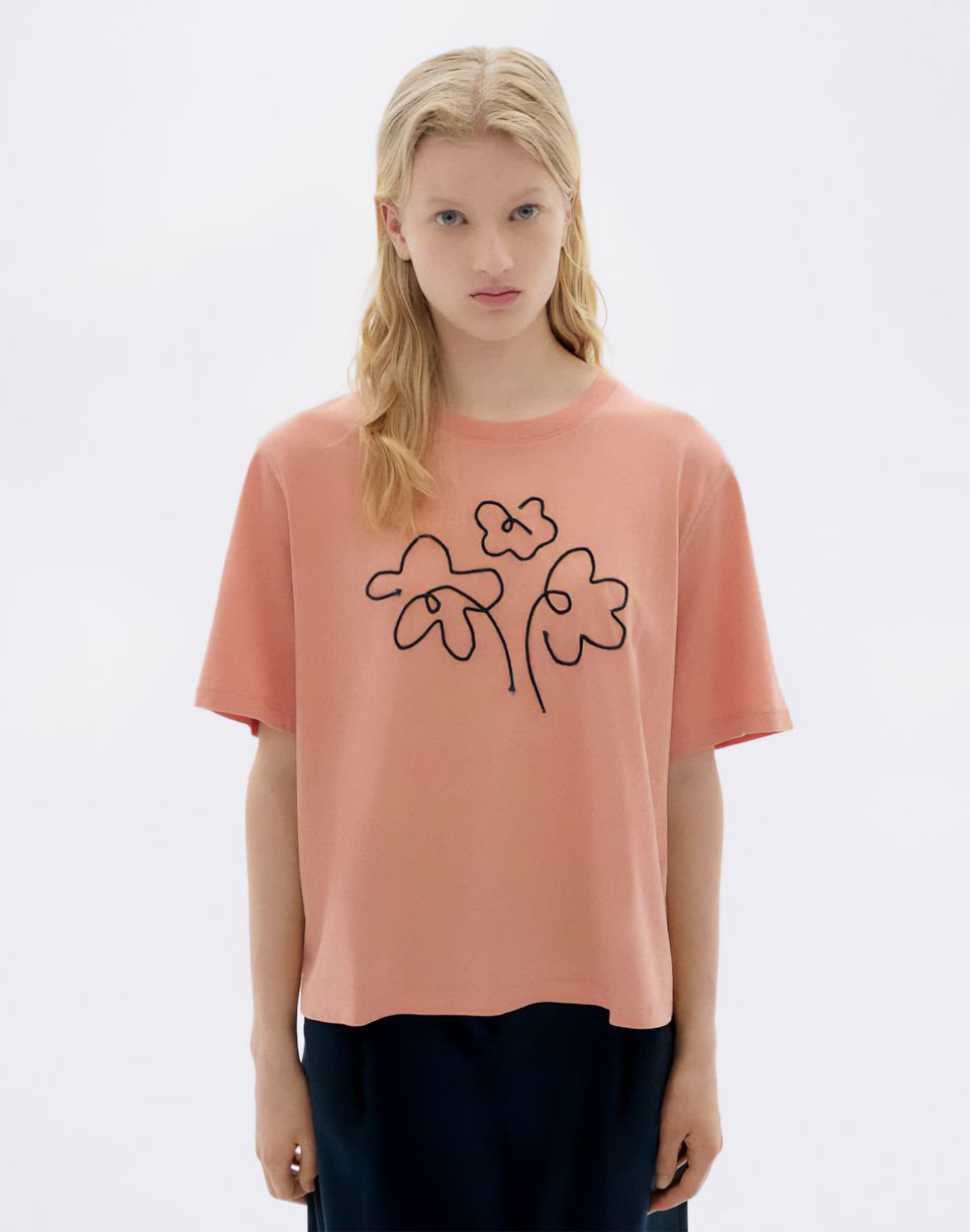 Thinking MU Flower Rope Pink Lucia Tee PINK