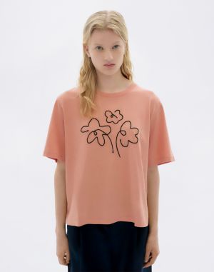 Thinking MU Flower Rope Pink Lucia Tee PINK
