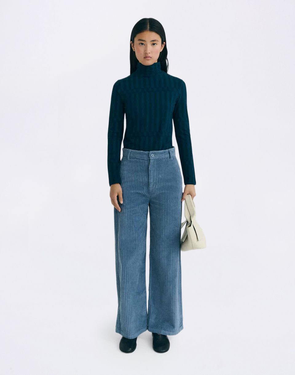 Thinking MU Fuzz Corduroy Karina Pants BLUE