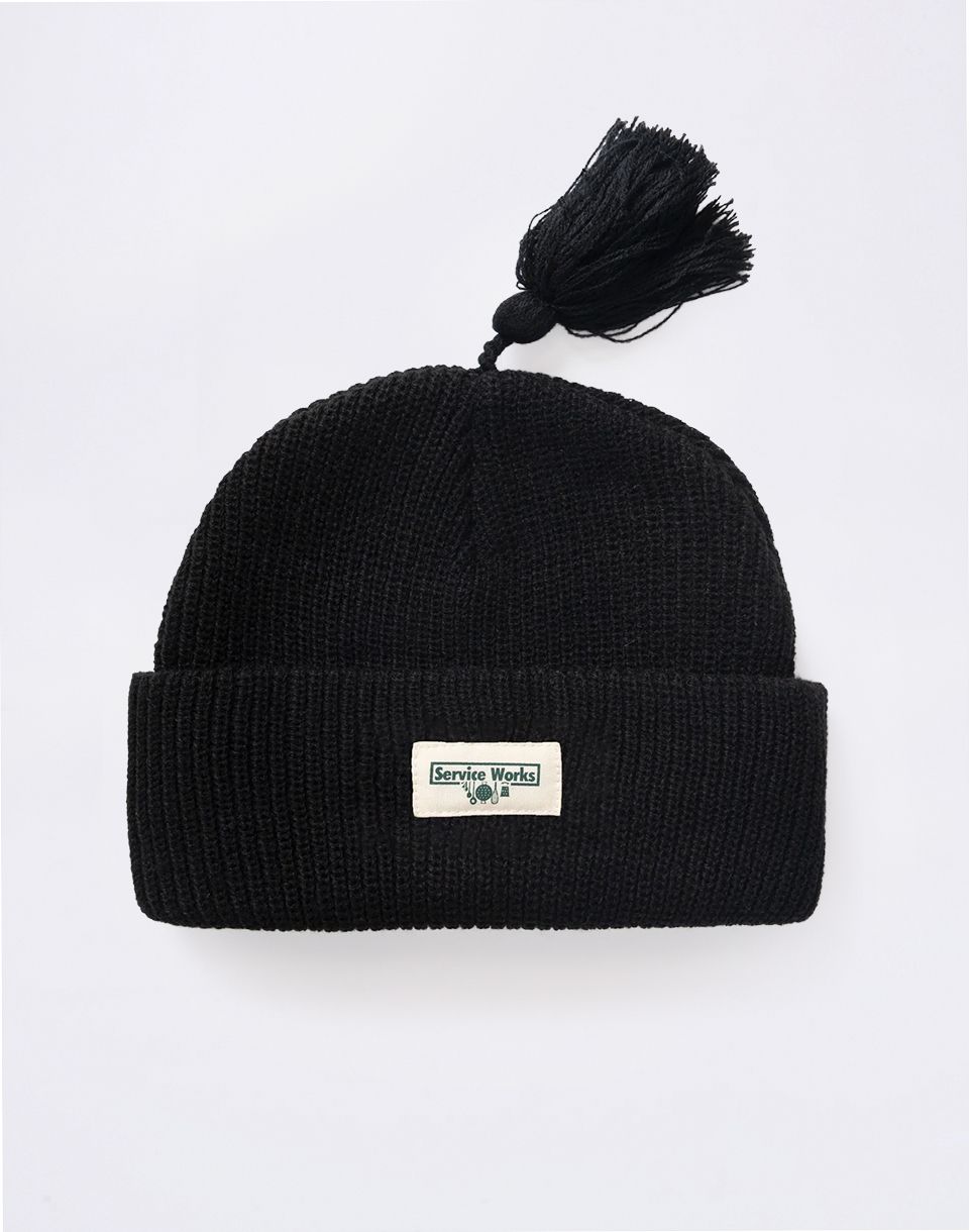 Service Works Tassel Beanie BLACK