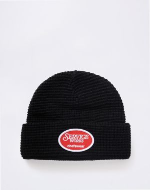 Service Works Waffle Patch Beanie BLACK