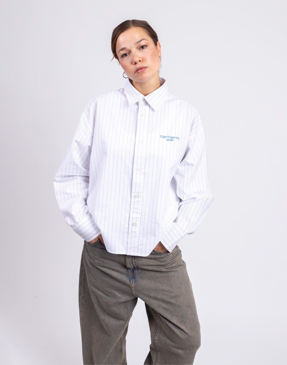 Carhartt WIP W' L/S Cassel Shirt Cassel Stripe, White/Bleach