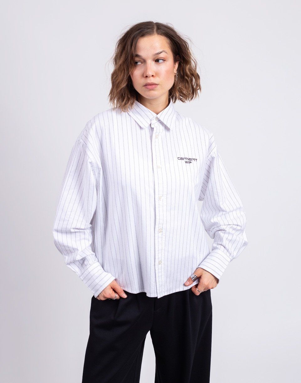 Carhartt WIP W' L/S Cassel Shirt Cassel Stripe, White/Black