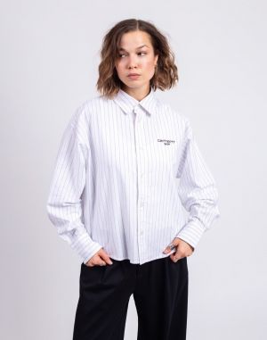 Carhartt WIP W' L/S Cassel Shirt Cassel Stripe, White/Black