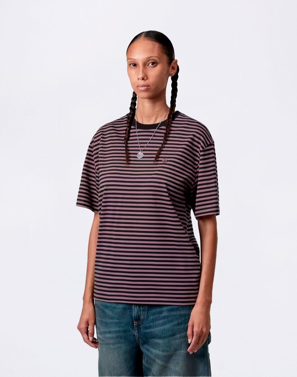 Carhartt WIP W' S/S Verner T-Shirt Verner Stripe, Black/Phlox