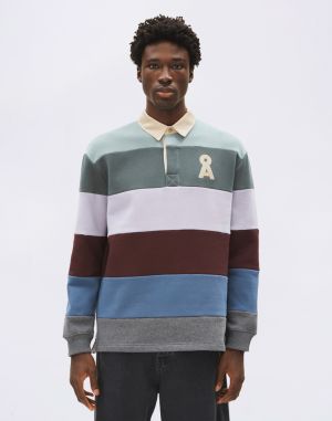 Armedangels Aadru LS Rugby Fleece 3447 mystic swamp-steel melange
