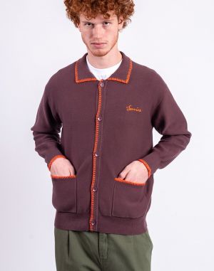 Service Works Blanket Stitch Cardigan BROWN