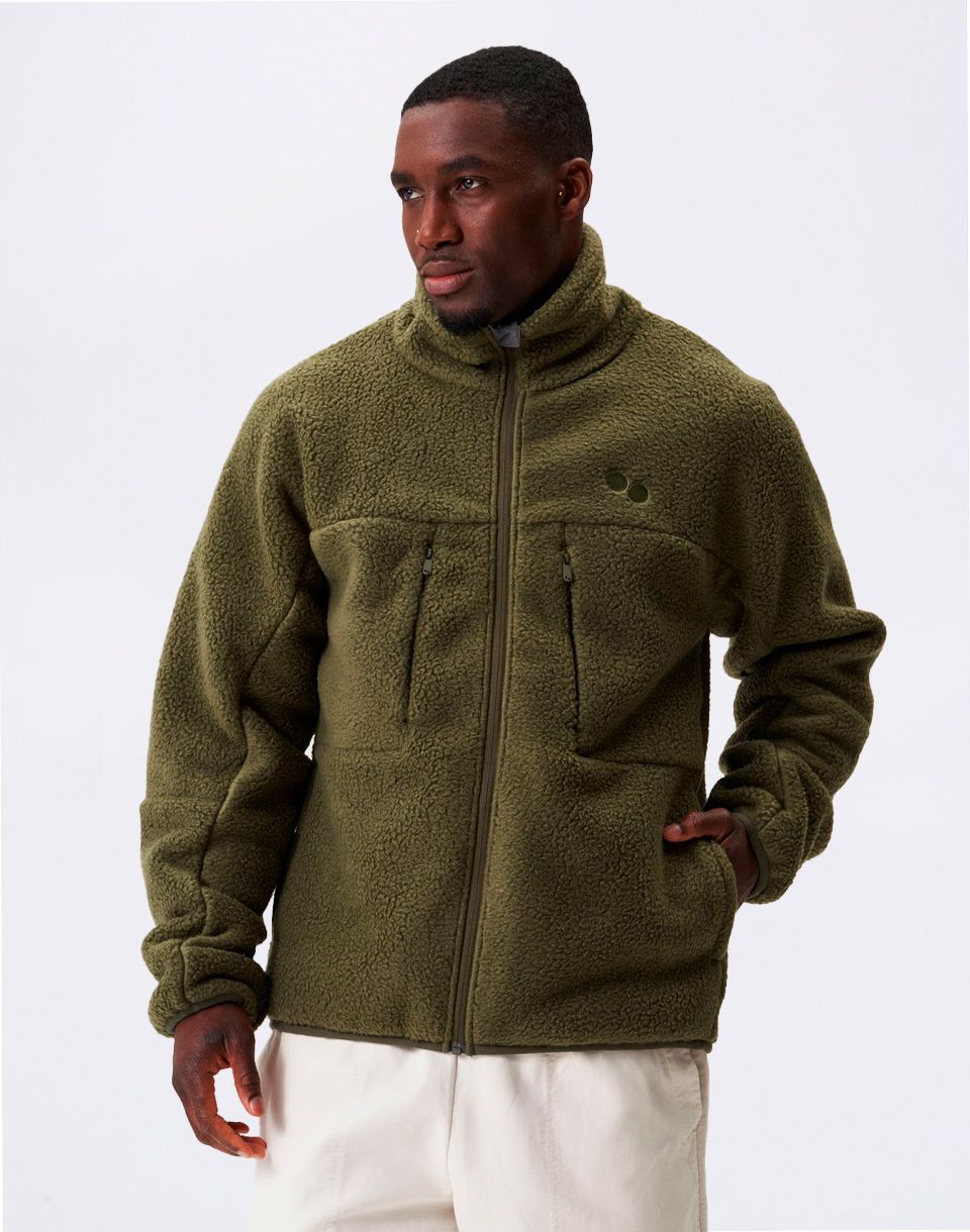 pinqponq Fleece Jacket Men Eternal Olive