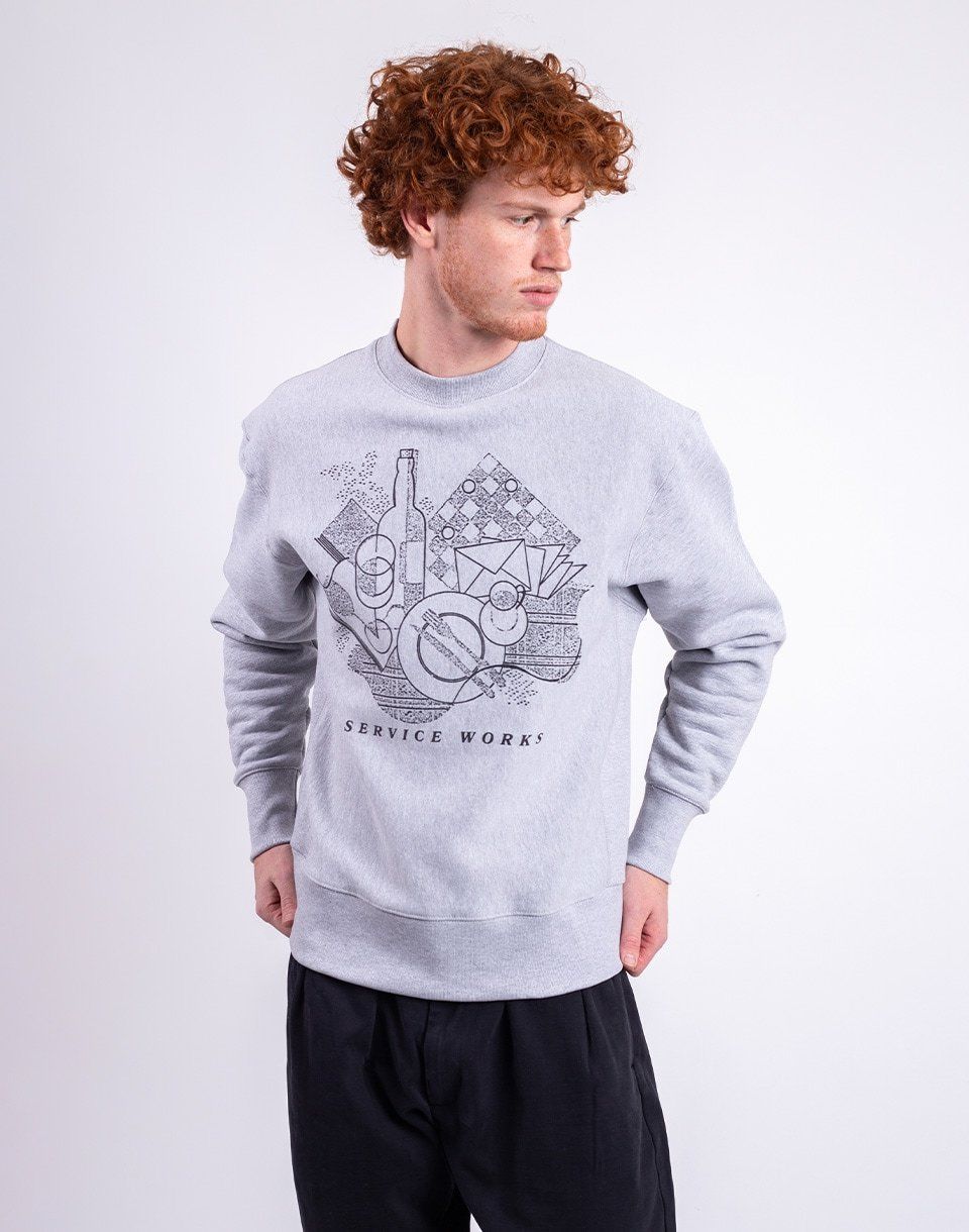 Service Works Frequent Flyer Crewneck HEATHER GREY