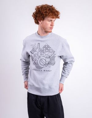 Service Works Frequent Flyer Crewneck HEATHER GREY