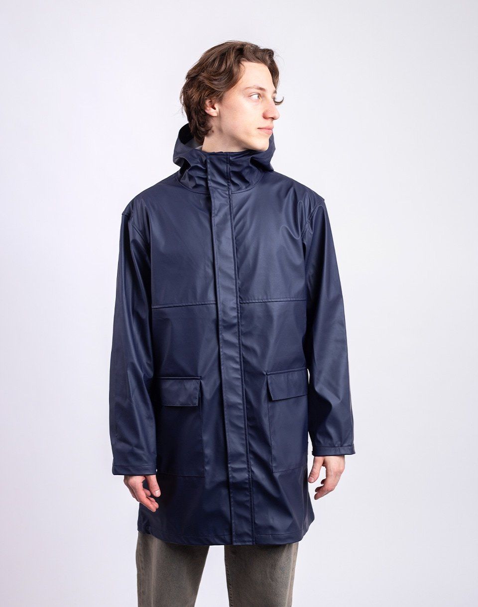 Herschel Supply Long Classic Rain Jacket Men's Darkest Navy