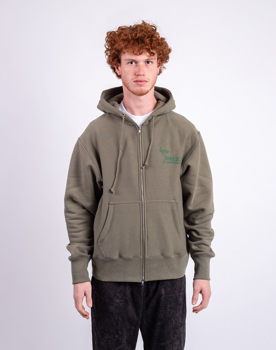 Service Works Martini Zipper Hoodie OLIVE