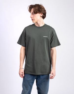 Carhartt WIP S/S Script Embroidery T-Shirt Opuntia/White